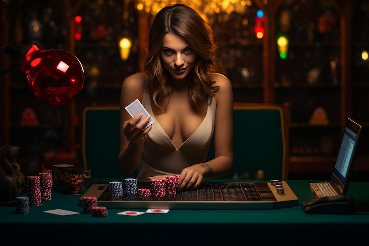 Close-up of dealer hands shuffling cards